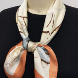 Wrapables Satin Neckerchief Square Scarf 26.5 x 26.5 Inches, Peony Sketch