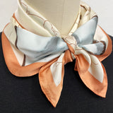 Wrapables Satin Neckerchief Square Scarf 26.5 x 26.5 Inches, Peony Sketch