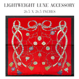 Wrapables Satin Neckerchief Square Scarf 26.5 x 26.5 Inches, Luxurious Red