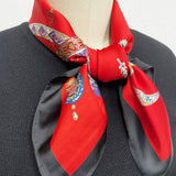 Wrapables Satin Neckerchief Square Scarf 26.5 x 26.5 Inches, Luxurious Red