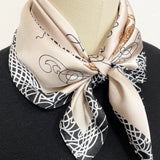 Wrapables Satin Neckerchief Square Scarf 26.5 x 26.5 Inches, Poetic Emblem
