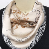 Wrapables Satin Neckerchief Square Scarf 26.5 x 26.5 Inches, Poetic Emblem