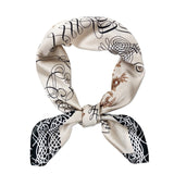 Wrapables Satin Neckerchief Square Scarf 26.5 x 26.5 Inches, Poetic Emblem