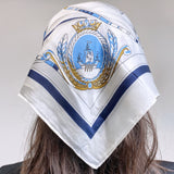 Wrapables Satin Neckerchief Square Scarf 26.5 x 26.5 Inches, Nautical Blue