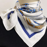 Wrapables Satin Neckerchief Square Scarf 26.5 x 26.5 Inches, Nautical Blue