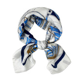 Wrapables Satin Neckerchief Square Scarf 26.5 x 26.5 Inches, Nautical Blue