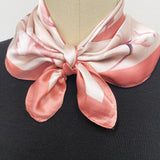 Wrapables Satin Neckerchief Square Scarf 26.5 x 26.5 Inches, Pink Magnolia