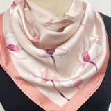 Wrapables Satin Neckerchief Square Scarf 26.5 x 26.5 Inches, Pink Magnolia