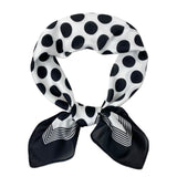 Wrapables Satin Neckerchief Square Scarf 26.5 x 26.5 Inches, Black Polka Dots