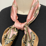 Wrapables Satin Neckerchief Square Scarf 26.5 x 26.5 Inches, Pink Insignia