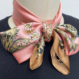 Wrapables Satin Neckerchief Square Scarf 26.5 x 26.5 Inches, Pink Insignia