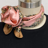 Wrapables Satin Neckerchief Square Scarf 26.5 x 26.5 Inches, Pink Insignia