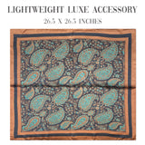 Wrapables Satin Neckerchief Square Scarf 26.5 x 26.5 Inches, Brown Paisley