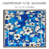 Wrapables Satin Neckerchief Square Scarf 26.5 x 26.5 Inches, Blue Summer Floral
