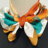 Wrapables Satin Neckerchief Square Scarf 26.5 x 26.5 Inches, Red Ginkgo