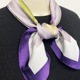 Wrapables Satin Neckerchief Square Scarf 26.5 x 26.5 Inches, Lavender Irises