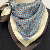 Wrapables Satin Neckerchief Square Scarf 26.5 x 26.5 Inches, Blue Circlets