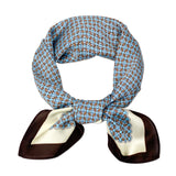 Wrapables Satin Neckerchief Square Scarf 26.5 x 26.5 Inches, Blue Circlets