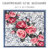 Wrapables Satin Neckerchief Square Scarf 26.5 x 26.5 Inches, Passion Roses