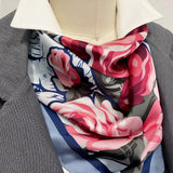 Wrapables Satin Neckerchief Square Scarf 26.5 x 26.5 Inches, Passion Roses