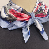 Wrapables Satin Neckerchief Square Scarf 26.5 x 26.5 Inches, Passion Roses