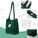 Wrapables Corduroy Tote Bag, Casual Everyday Shoulder Handbag
