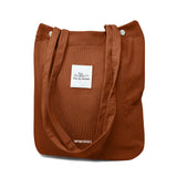 Wrapables Corduroy Tote Bag, Casual Everyday Shoulder Handbag