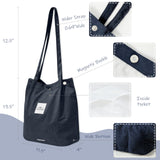 Wrapables Corduroy Tote Bag, Casual Everyday Shoulder Handbag