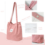 Wrapables Corduroy Tote Bag, Casual Everyday Shoulder Handbag