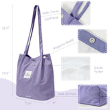 Wrapables Corduroy Tote Bag, Casual Everyday Shoulder Handbag