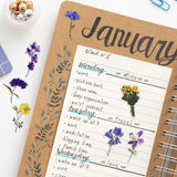 Wrapables Floral PET Stickers for Scrapbooking, Junk Journals, Stationery, Water Bottles, Phones, Laptops (120pcs), Blue Yellow Lavender