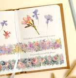 Wrapables Classic Floral PET Washi Tape for Scrapbooking, Stationery, Journaling, Diary, Card Making (Set of 2)