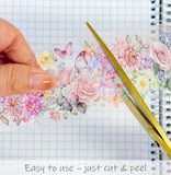 Wrapables Classic Floral PET Washi Tape for Scrapbooking, Stationery, Journaling, Diary, Card Making (Set of 2)