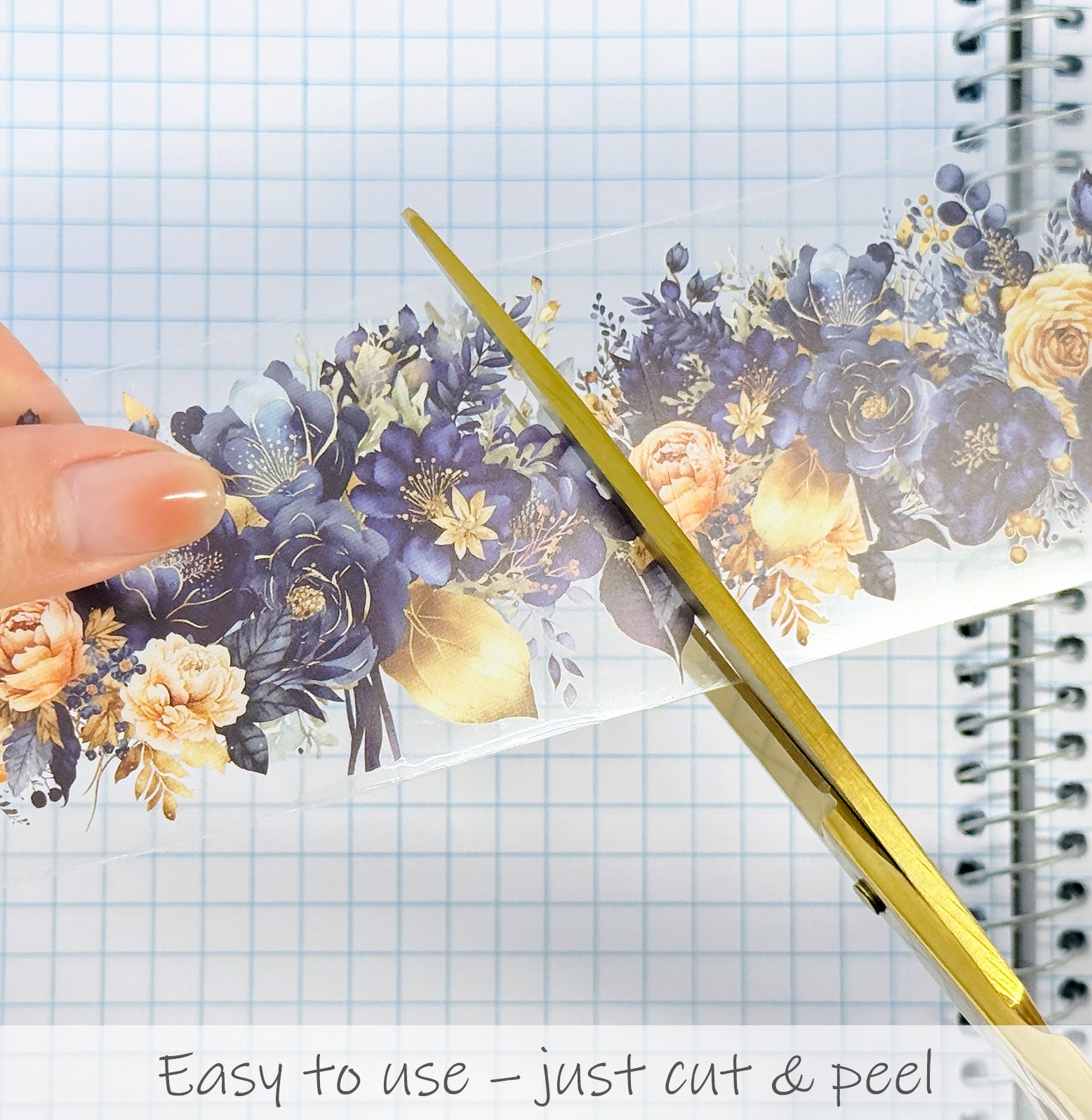 Wrapables Classic Floral PET Washi Tape for Scrapbooking, Stationery, Journaling, Diary, Card Making (Set of 2)