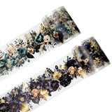 Wrapables Classic Floral PET Washi Tape for Scrapbooking, Stationery, Journaling, Diary, Card Making (Set of 2)