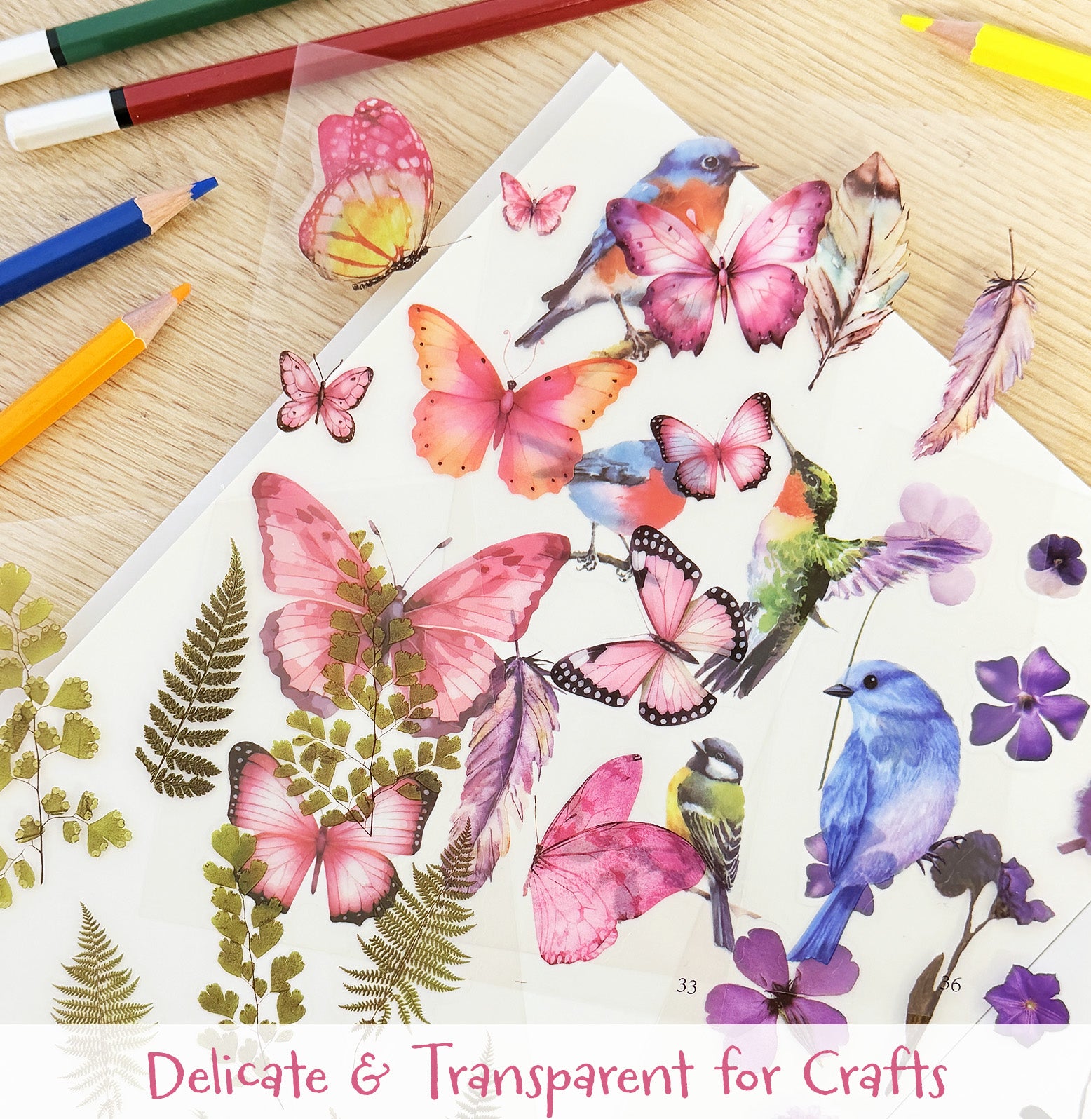 Wrapables Pressed Flower Themed PET Stickers for Scrapbooking, Journals, Stationery, DIY, Crafts, Water Bottles, Phones, Laptops (480pcs), 36 Sheets