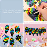Wrapables 36pc Rainbow Scratch Arts Ornaments, DIY Magic Scratch Arts and Crafts