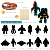 Wrapables 36pc Rainbow Scratch Arts Ornaments, DIY Magic Scratch Arts and Crafts