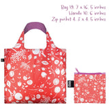 LOQI Seed Reusable Shopping Bags (Set of 3), Ash, Coral, Birds