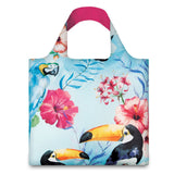 LOQI Seed Reusable Shopping Bags (Set of 3), Ash, Coral, Birds