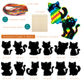 Wrapables 36pc Rainbow Scratch Arts Ornaments, DIY Magic Scratch Arts and Crafts