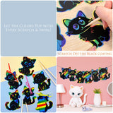 Wrapables 36pc Rainbow Scratch Arts Ornaments, DIY Magic Scratch Arts and Crafts
