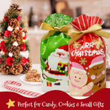 Wrapables Christmas Drawstring Treat Bags for Candy, Cookies, Treats, Gifts and Party Favors (50pcs)