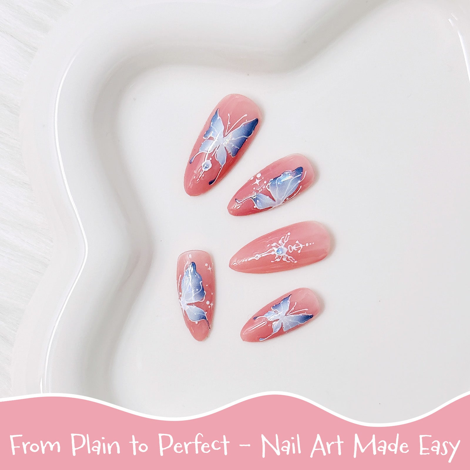 Wrapables 5D Embossed Colorful Flowers Nail Art Decal Stickers, Self Adhesive 3D Floral Design (Set of 4)