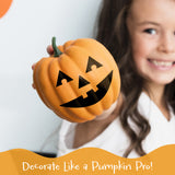Wrapables Halloween Classic Pumpkin Face Stickers, DIY Halloween Pumpkin Decorating Stickers for Party Supplies, Favors, Trick or Treat (18 Sheets)