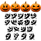 Wrapables Halloween Classic Pumpkin Face Stickers, DIY Halloween Pumpkin Decorating Stickers for Party Supplies, Favors, Trick or Treat (18 Sheets)