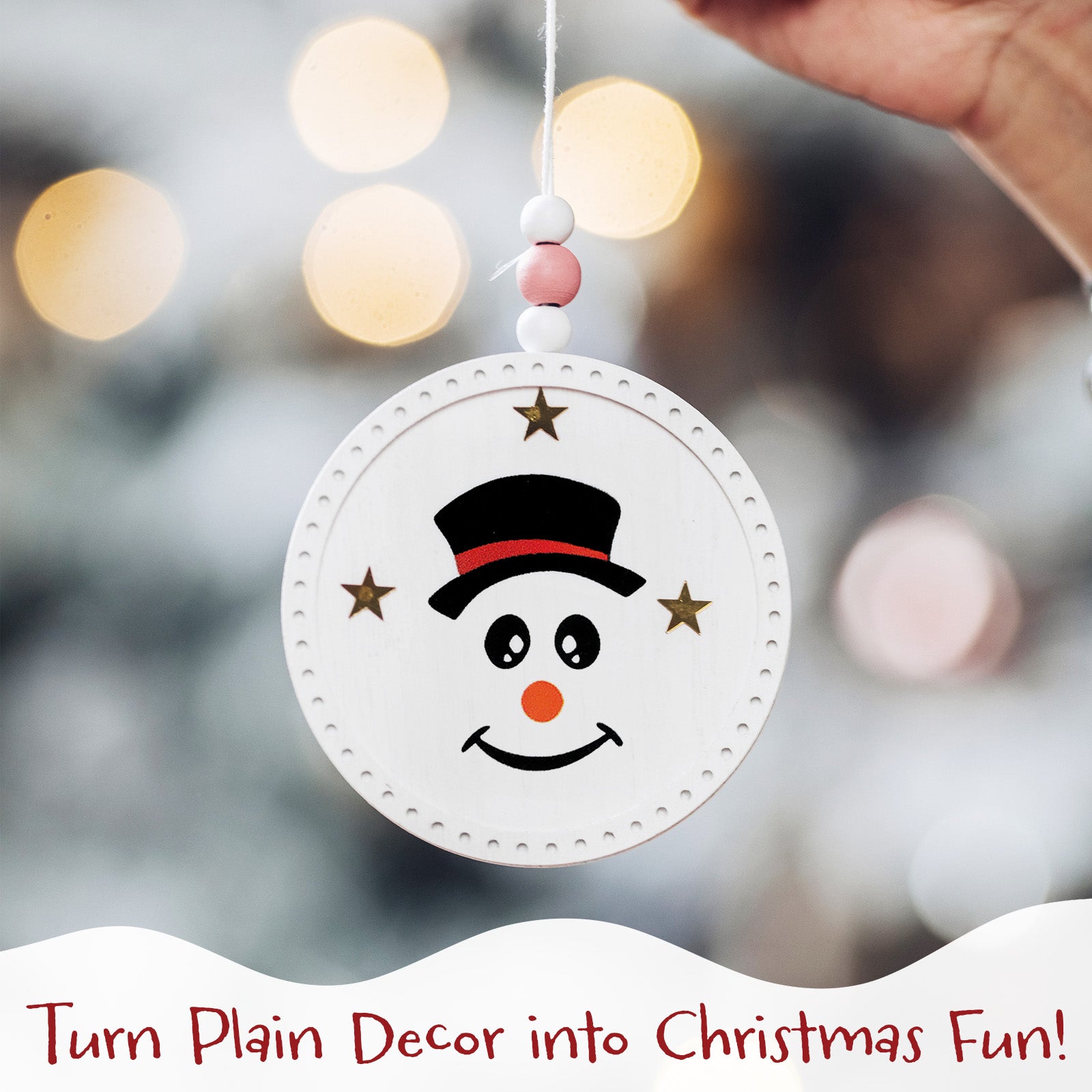 Wrapables Snowman Face Stickers for Crafts, Christmas Decoration for Windows, Refrigerators, Water Bottles, Cups