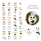 Wrapables Snowman Face Stickers for Crafts, Christmas Decoration for Windows, Refrigerators, Water Bottles, Cups