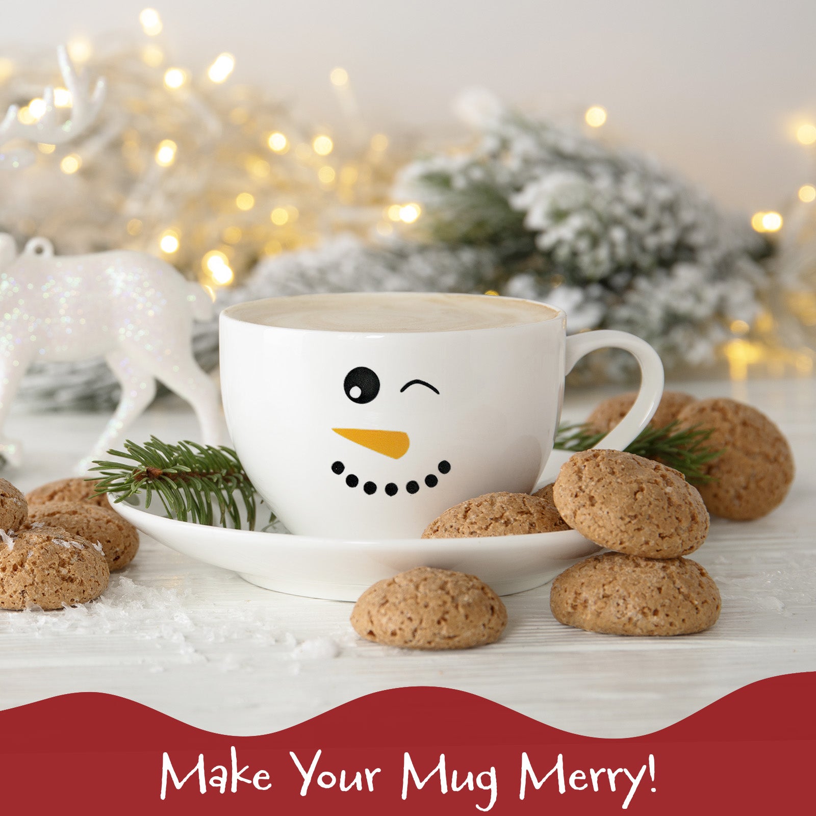 Wrapables Snowman Face Stickers for Crafts, Christmas Decoration for Windows, Refrigerators, Water Bottles, Cups