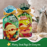 Wrapables Christmas Drawstring Treat Bags for Candy, Cookies, Treats, Gifts and Party Favors (50pcs)